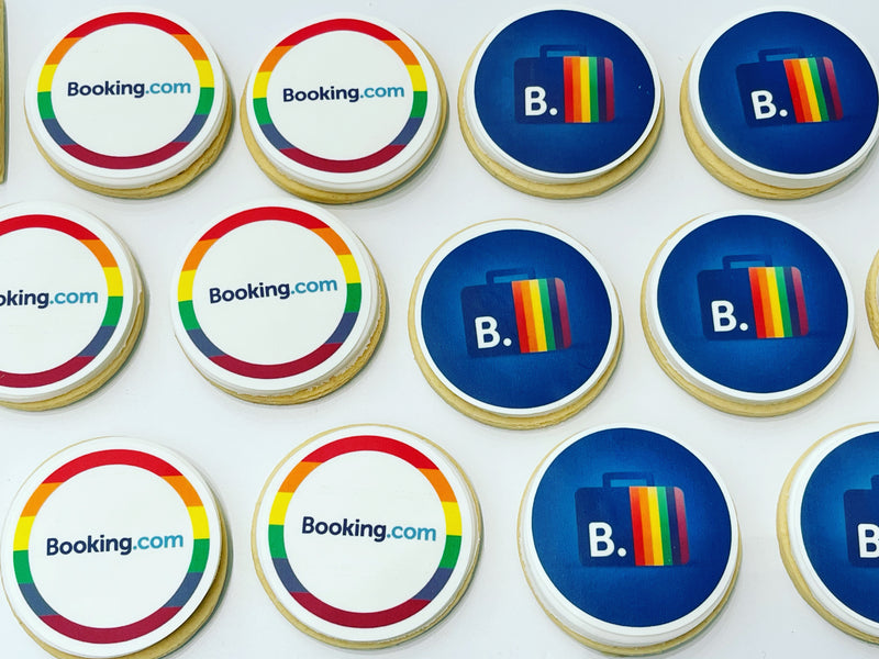 Corporate Cookies Melbourne - Booking.com logo cookies