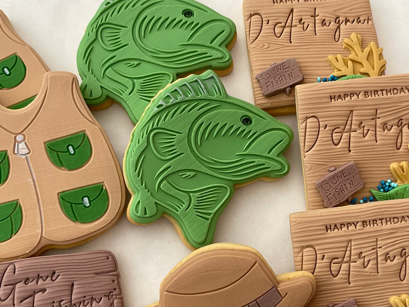 Custom Cookies Fish Personalised Gone Fishing Cookies - Sophia's Cookie Creations