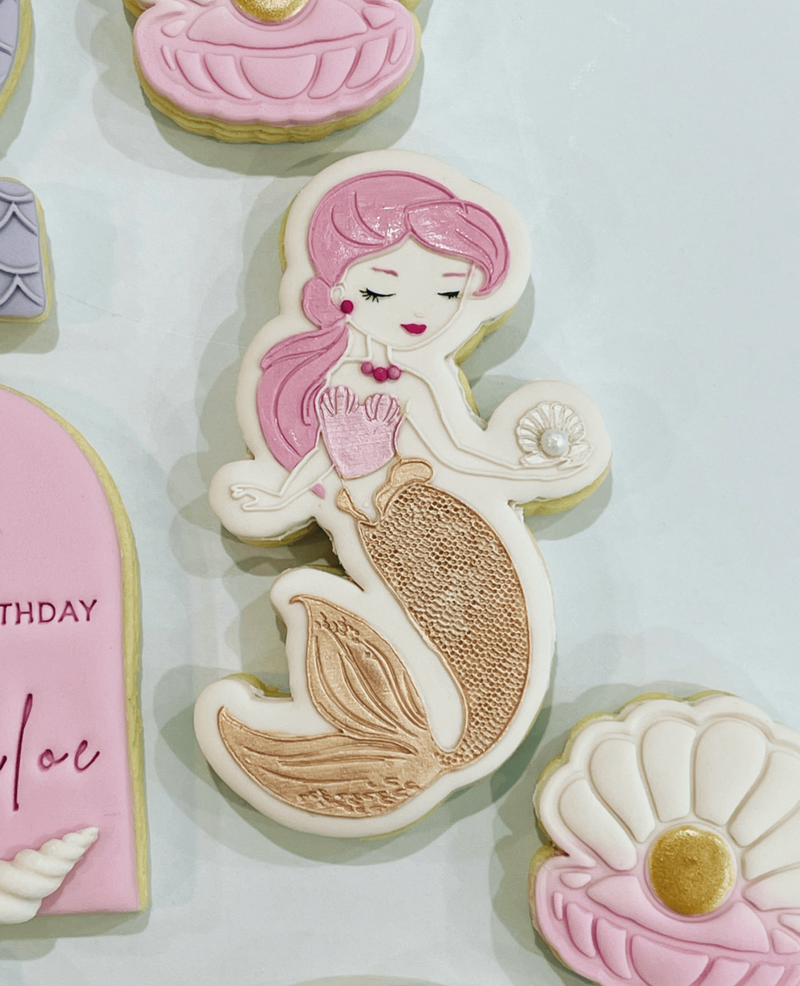 Luxury Designed Pink Mermaid Cookies