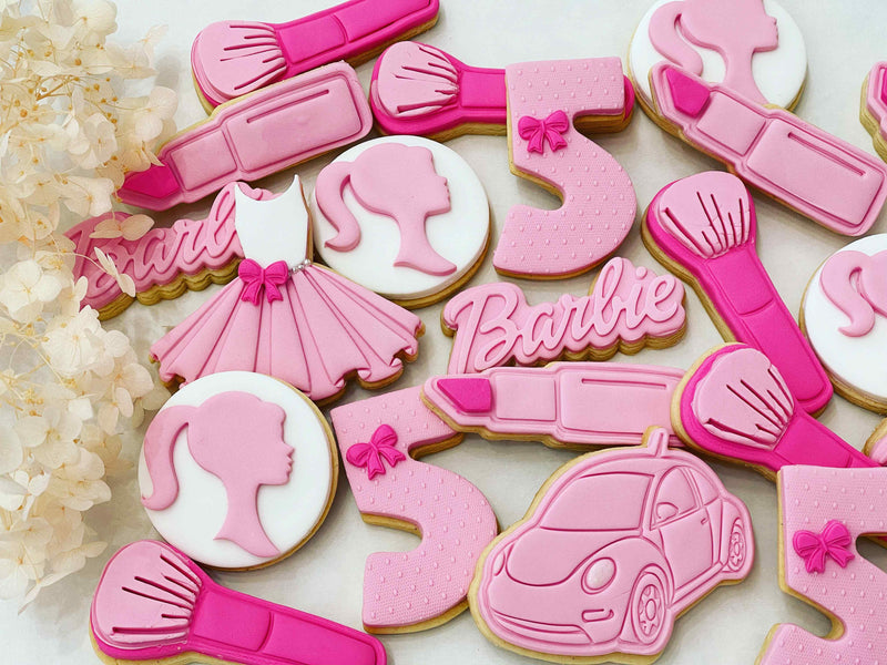 Pink Makeup Barbie Personalised Cookies