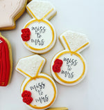 Red Flower Engagement Ring Cookies
