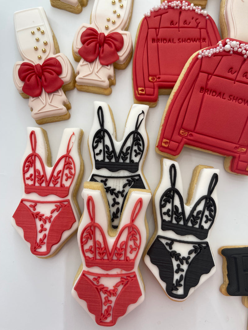 Red and Black Lingerie Cookies