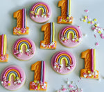 1st Birthday Rainbow Cookies