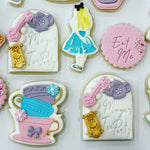 Alice in Wonderland Cookies with eat me cookies and key arch Cookie