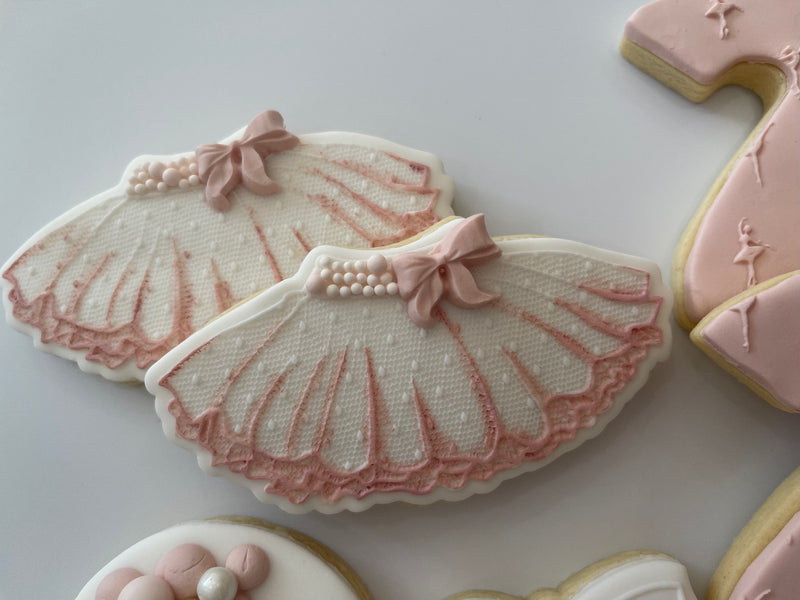 Ballerina Dress Cookies in Pink and White