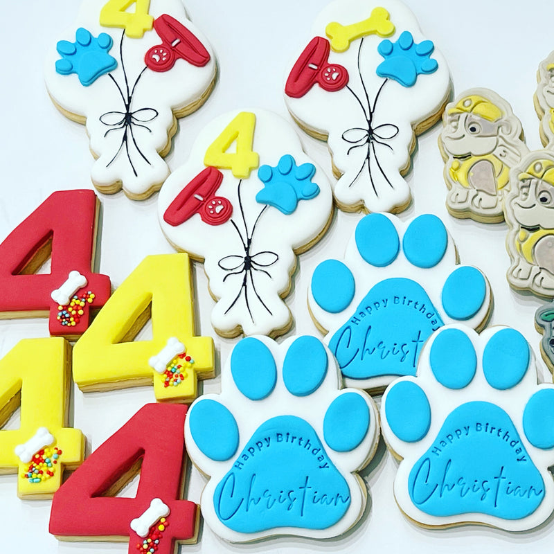 Blue Paw Happy Birthday Cookies