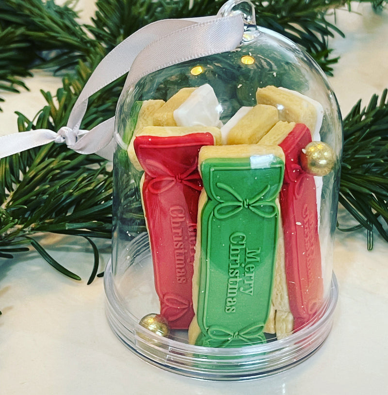 Christmas Bauble Cookies filled with Mini Bon Bons