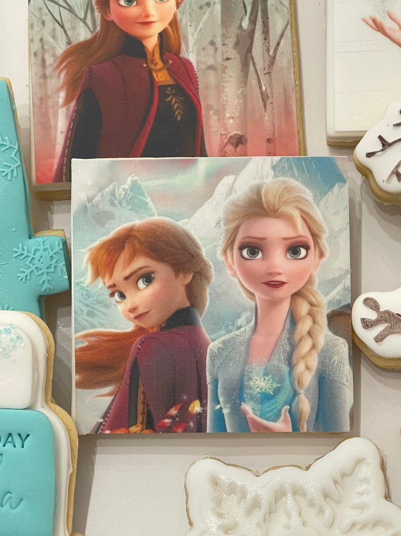Elsa and Anna Square Cookie