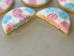 Zoomed in Gender Reveal Split Open Cookie