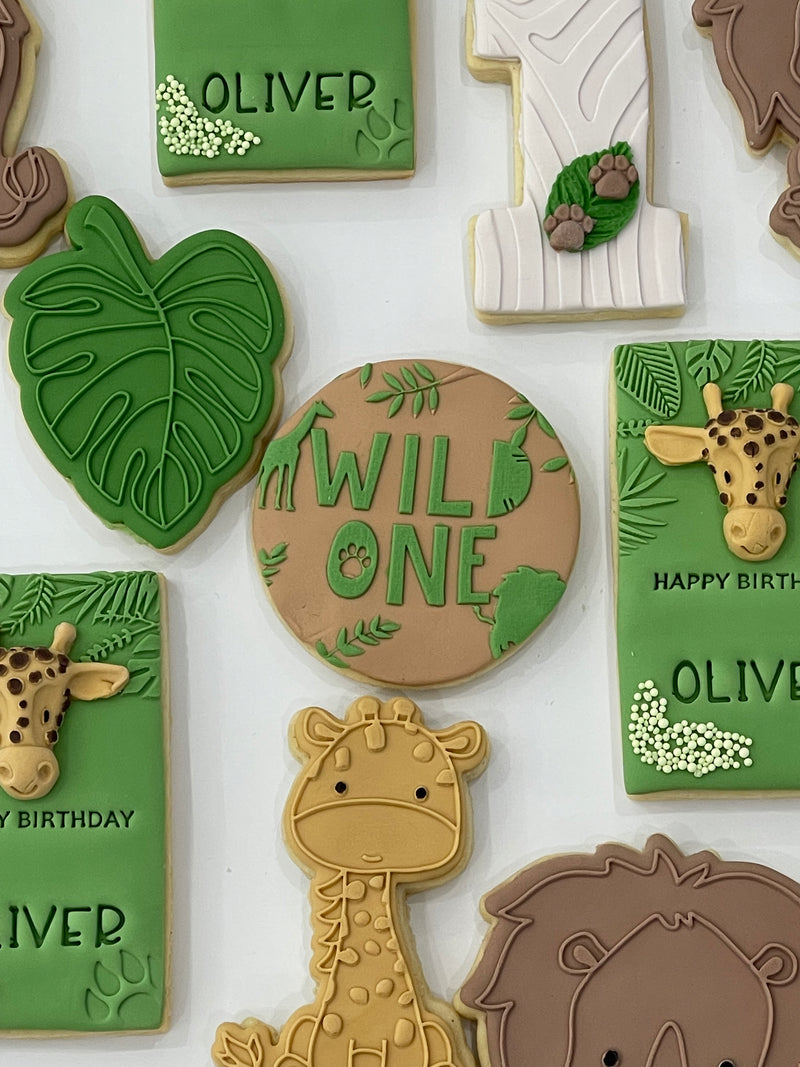 Jungle 1st Birthday Cookie with Wild One