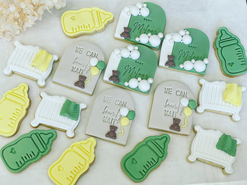 Lemon and Sage Baby Shower Cookies 