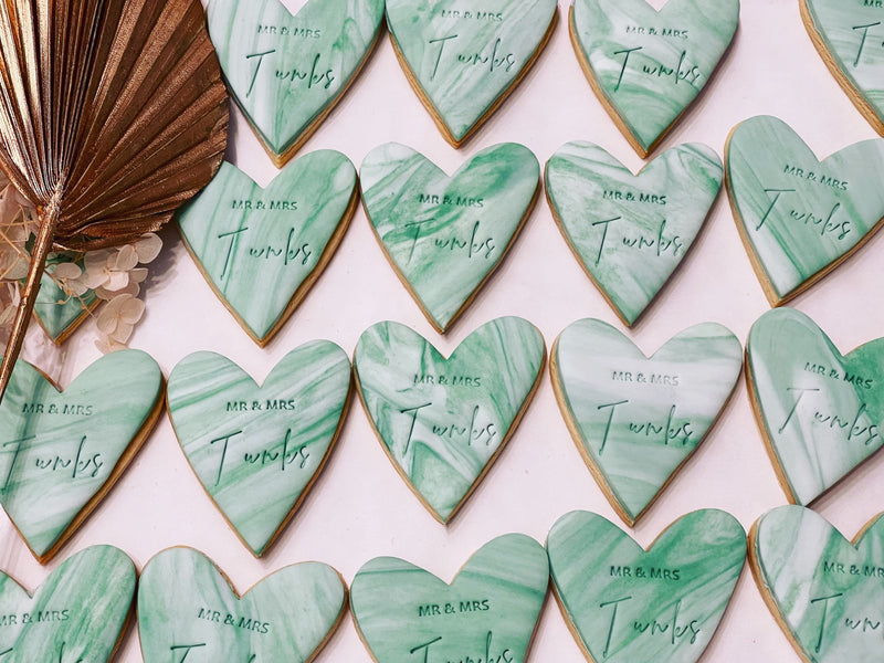 Mint Marble Wedding Cookies