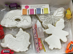 Paint your own cookies (PYO) with Unicorn and fairy cookies, sprinkles, dropper and paint brush