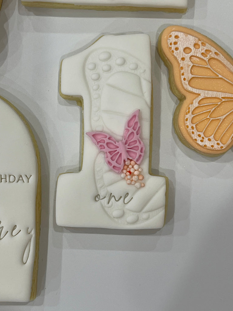 Personalised 1st Birthday Cookies with Butterflies