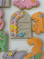 Personalised Dinosaur Cookies with Brown Arch Cookies