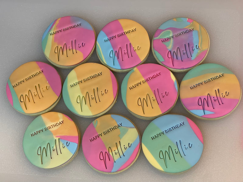 Personalised Circle Rainbow Cookies