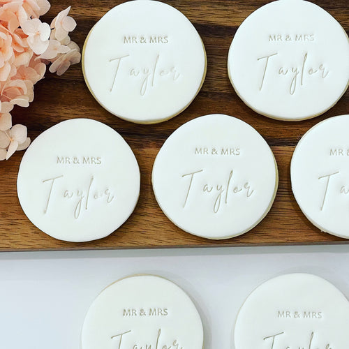White Personalised Wedding Cookies