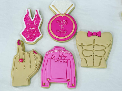 Pink Barbie Hens Party Cookies with 6 Pack Cookie 