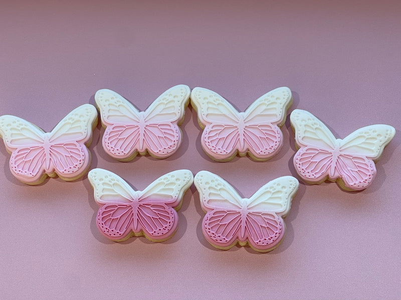 Pink and White Butterfly Cookies