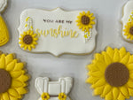 Rectangle you are my Sunshine cookie with Yellow Sunflower Cookie Fondant