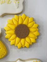 Single Sunflower Cookie in Yellow