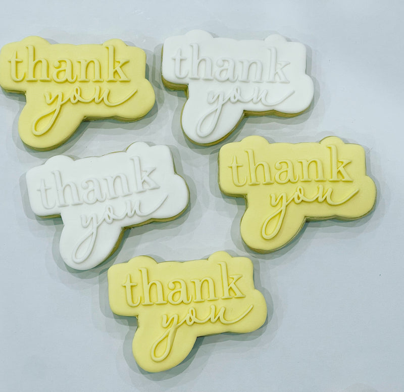 White and Yellow Thankyou Cookies