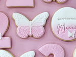 White and Pink Ombre Butterfly Cookie