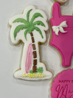 Green Palmtree Cookie with Barbie Outfit Cookie