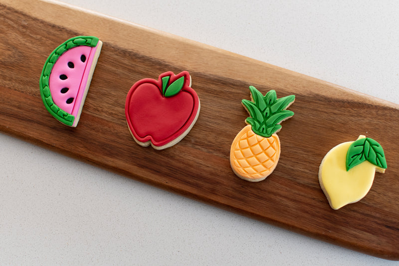 Fruit Cookie box with Red Strawberry, Watermelon, Pineapple and Lemon